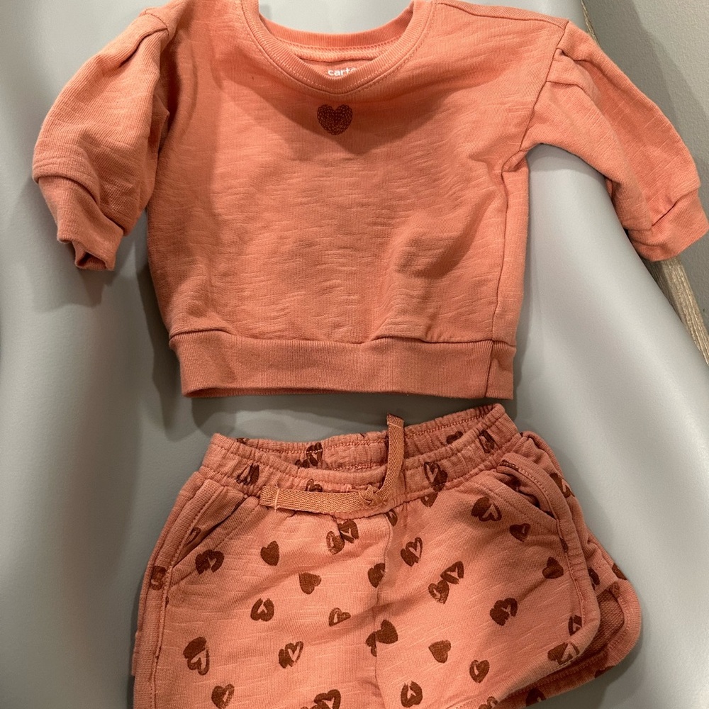 Carter's Peach Heart Matching Set